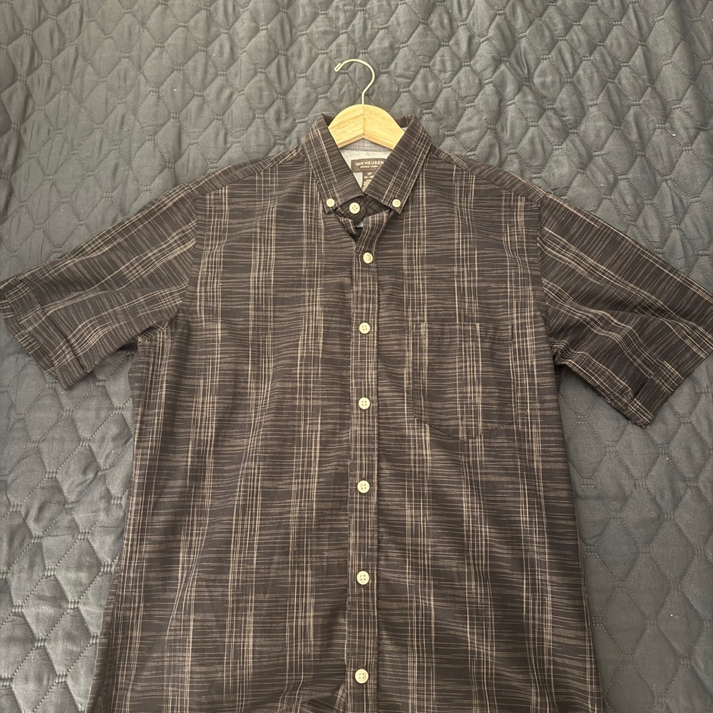 Van Heusen Blue and White Casual Button Down Shirt